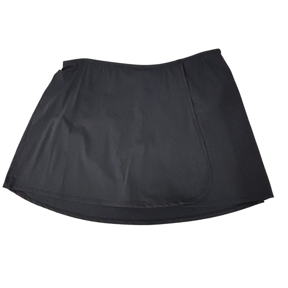 Assets by Sara Blakely Spanx Swim Skirt Sporty Tummy Control Skort Black Women L